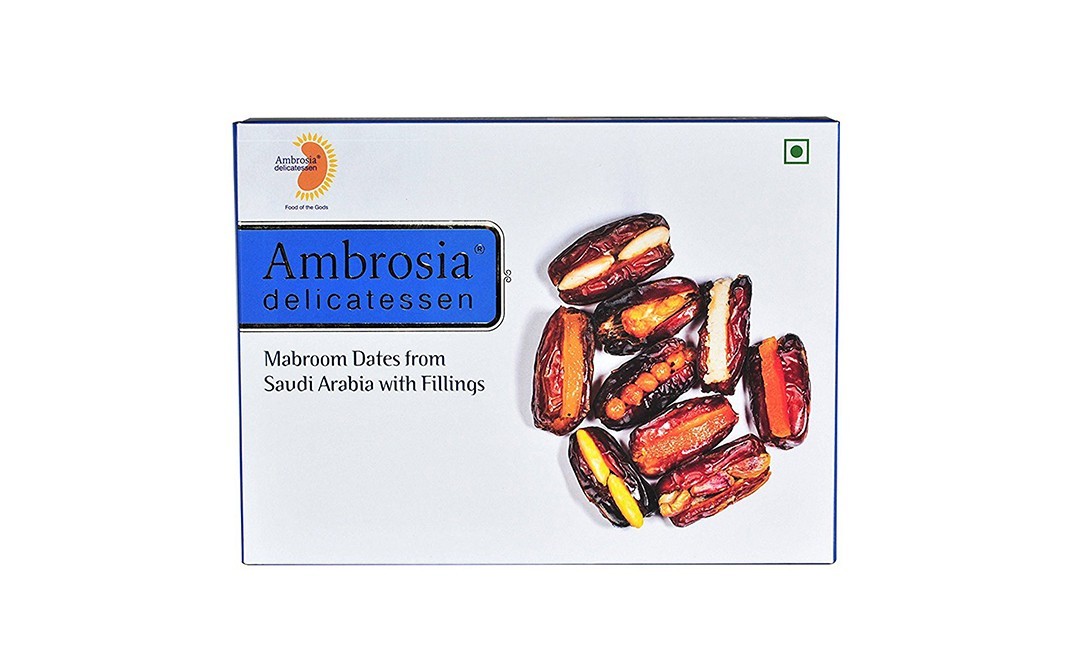 Ambrosia Delicatessen Mabroom Dates From Saudi Arabia With Fillings   Box  250 grams